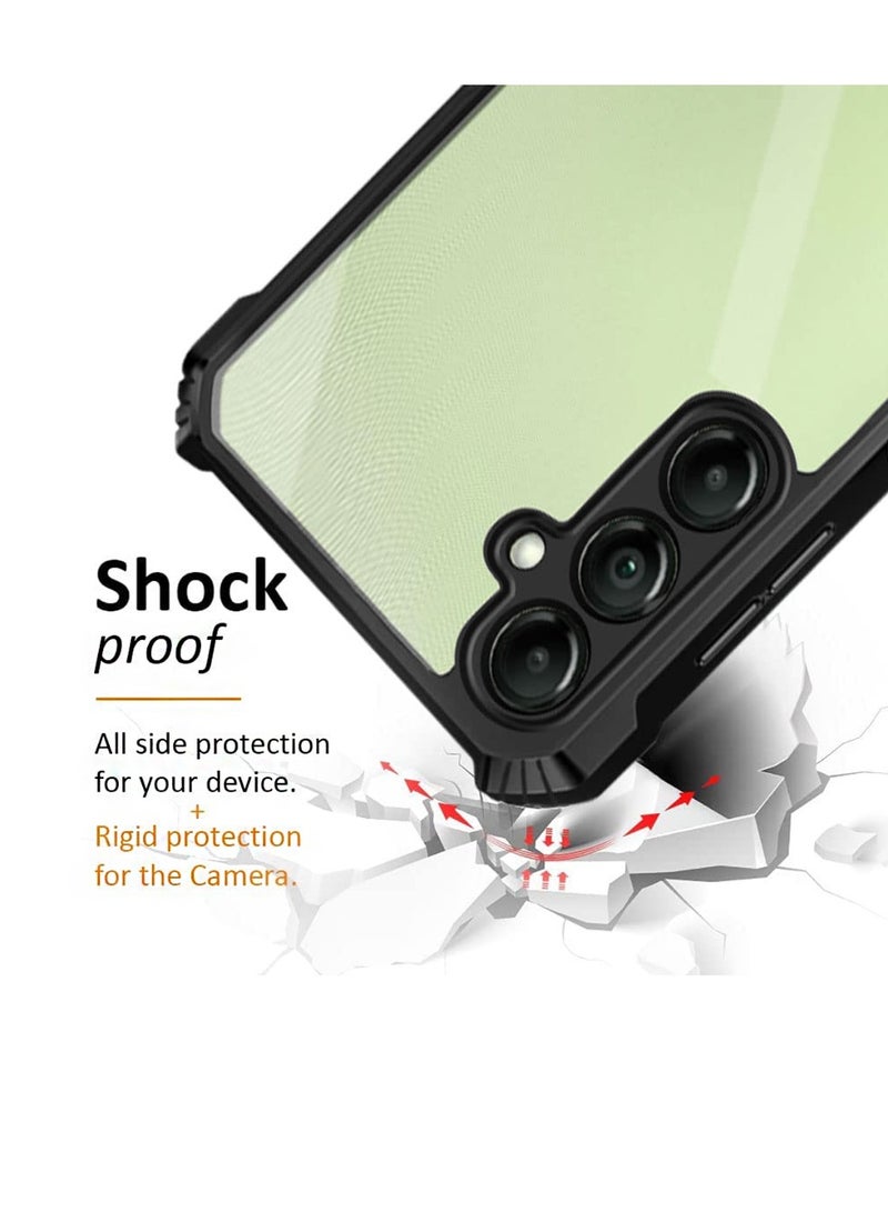 Wtech Samsung Galaxy M56 / Samsung Galaxy F56 5G 2025 Hybrid TPU Silicone with Raised Armour Bumpers Slim Case Cover (MCAPSA) - Clear/Black - Image 4