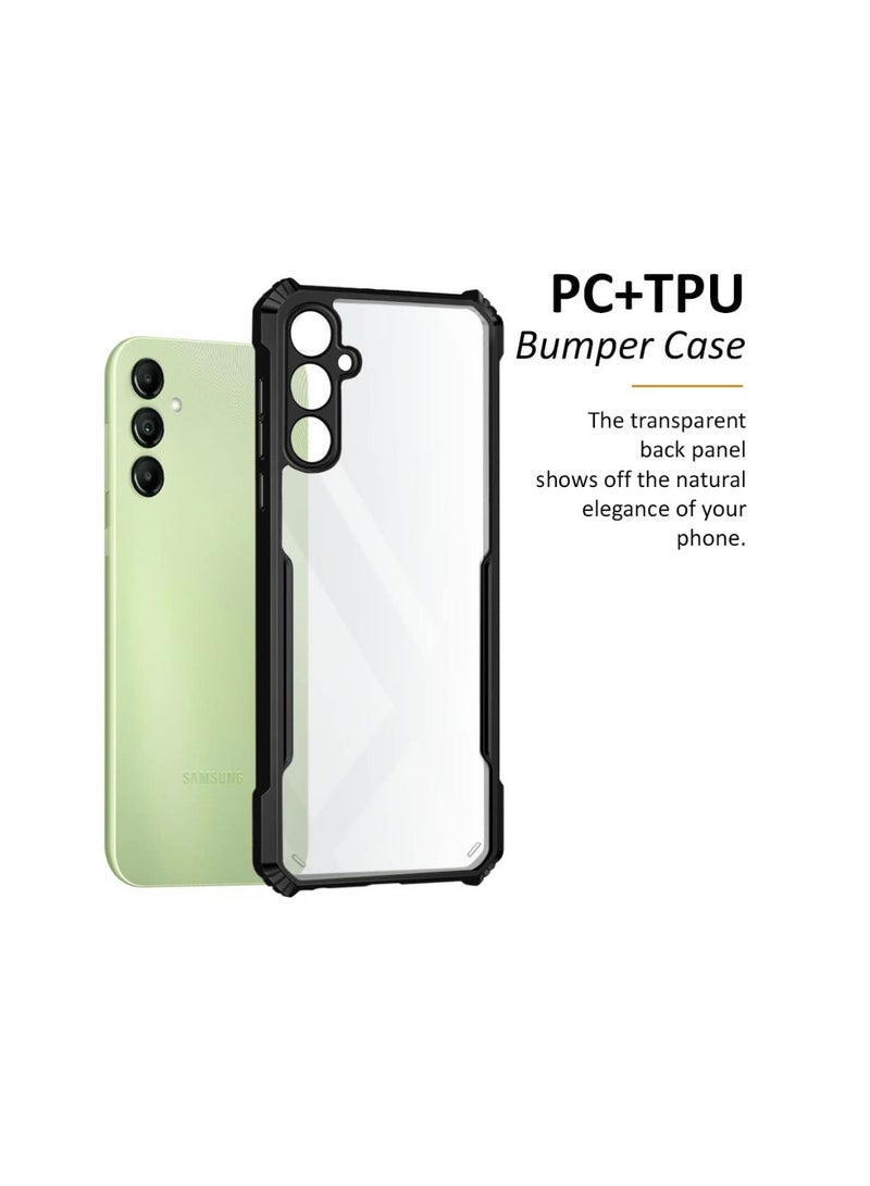 Wtech Samsung Galaxy M56 / Samsung Galaxy F56 5G 2025 Hybrid TPU Silicone with Raised Armour Bumpers Slim Case Cover (MCAPSA) - Clear/Black - Image 2