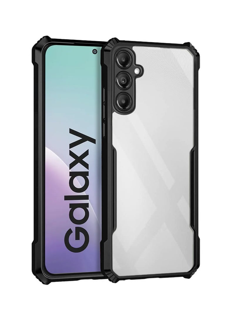 Wtech Samsung Galaxy M56 / Samsung Galaxy F56 5G 2025 Hybrid TPU Silicone with Raised Armour Bumpers Slim Case Cover (MCAPSA) - Clear/Black - Image 1