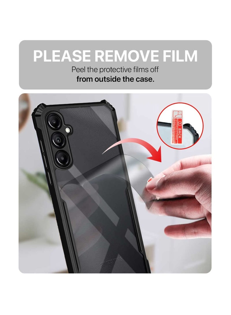 Wtech Samsung Galaxy M56 / Samsung Galaxy F56 5G 2025 Hybrid TPU Silicone with Raised Armour Bumpers Slim Case Cover (MCAPSA) - Clear/Black - Image 5