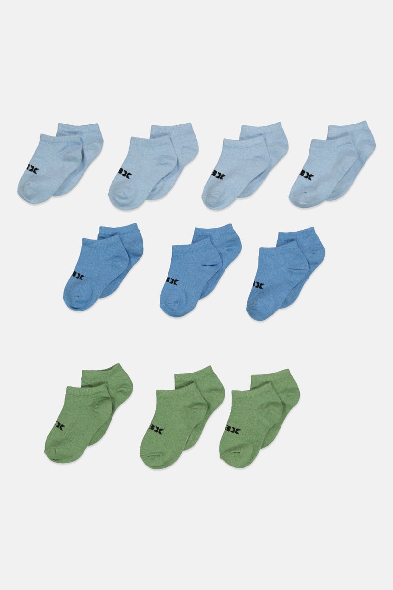 RBX Kids Boy 10 Pairs Brand Logo Ankle Socks, Olive  - Image 1
