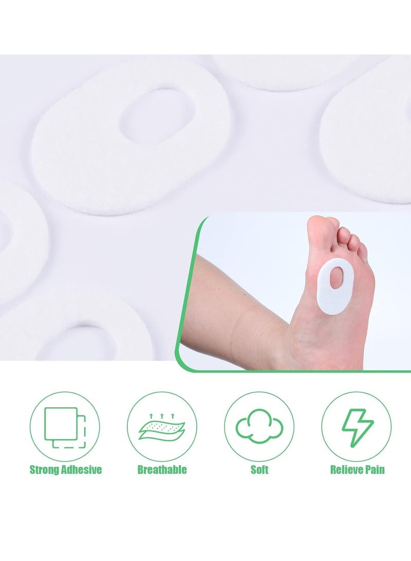 GUDOO 60 حزمة من وسادات مسامير القدم الناعمة من وسادات الذرة ذات الشكل البيضاوي الناعم لأسفل القدم، وسادات الذرة اللاصقة للقدم للرجال والنساء، وتخفيف آلام أصابع القدم والكعب - Image 4