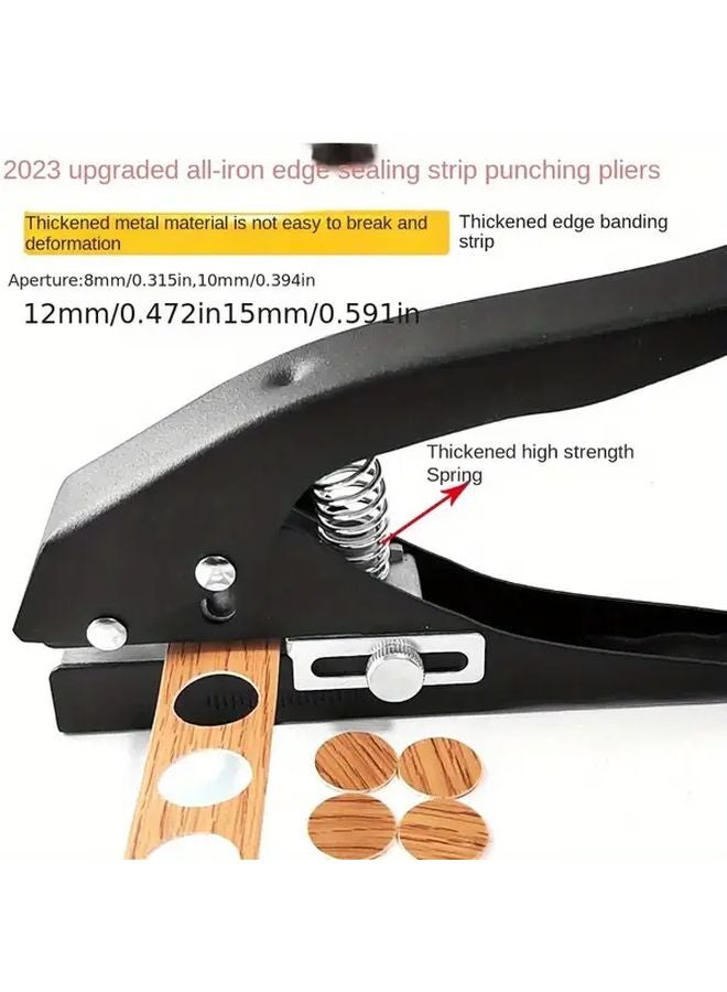 Black Edge Banding Piercing Pliers 8mm Hand Held Punching Machine With Smooth Metal Handle - Image 5