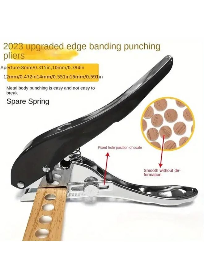 Black Edge Banding Piercing Pliers 8mm Hand Held Punching Machine With Smooth Metal Handle - Image 2