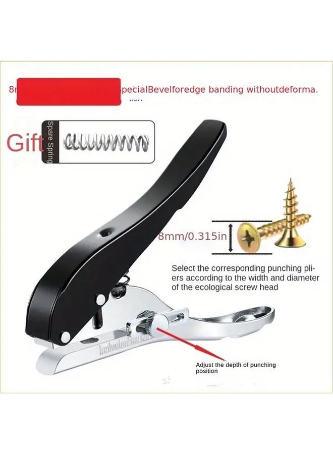 Black Edge Banding Piercing Pliers 8mm Hand Held Punching Machine With Smooth Metal Handle - Image 4