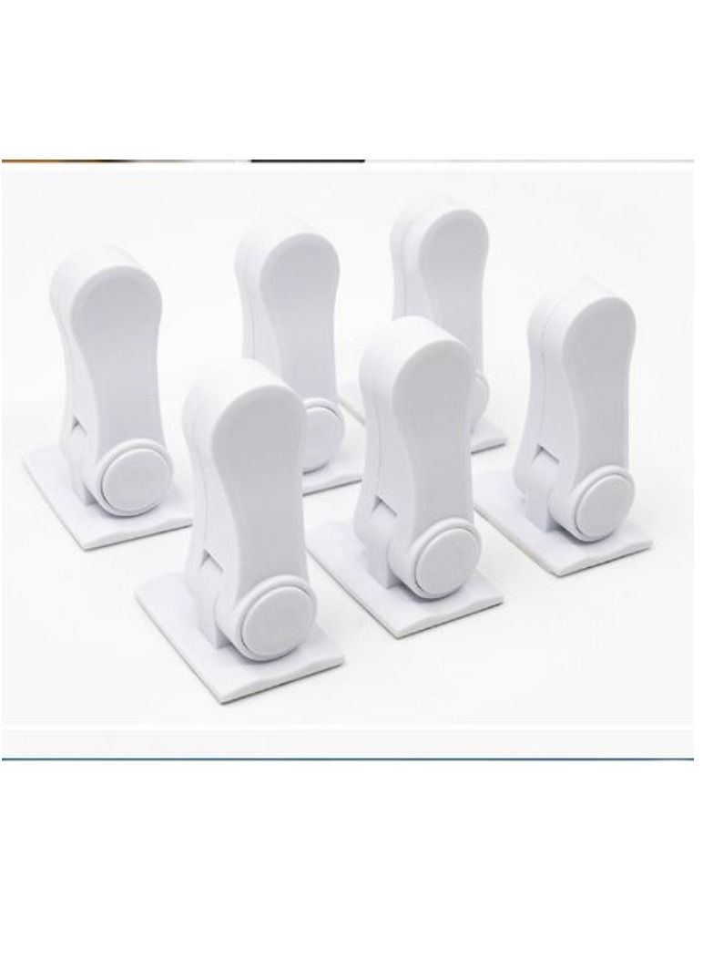 AROAQ Home Universal ABS Protection Device for Children Safety ABS Anti Open Handle Door Lever Locks 6Pcs - Image 1