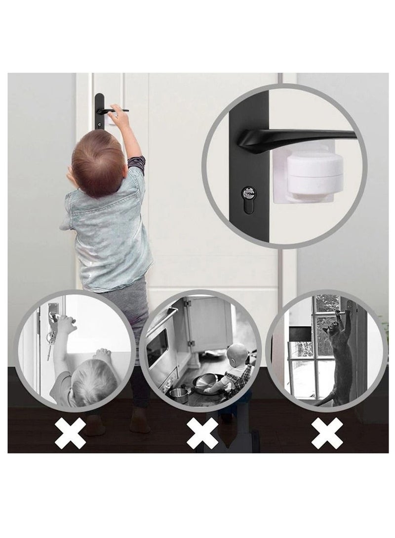 AROAQ Home Universal ABS Protection Device for Children Safety ABS Anti Open Handle Door Lever Locks 6Pcs - Image 2