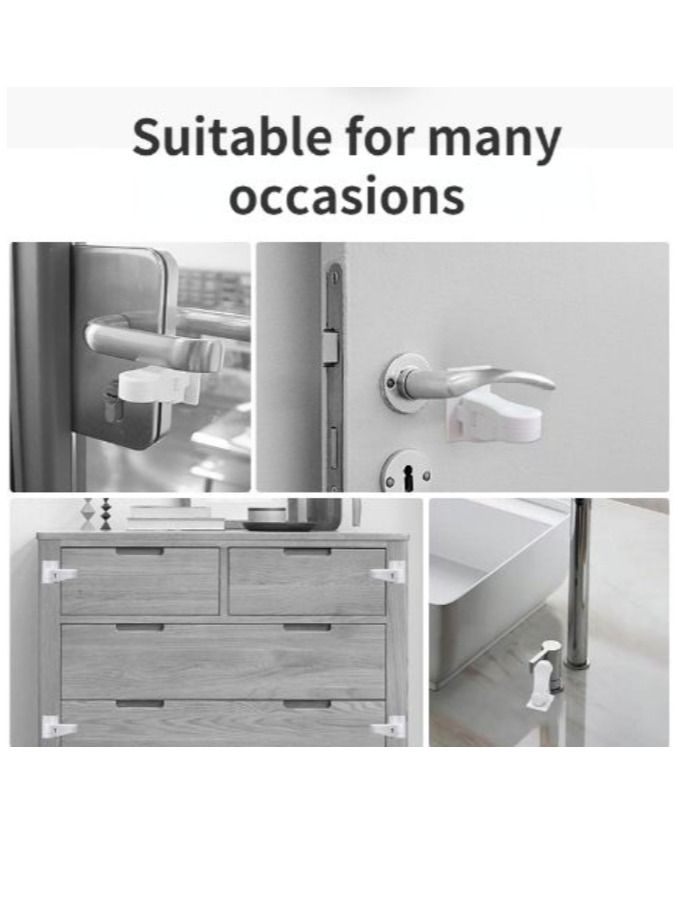 AROAQ Home Universal ABS Protection Device for Children Safety ABS Anti Open Handle Door Lever Locks 6Pcs - Image 4