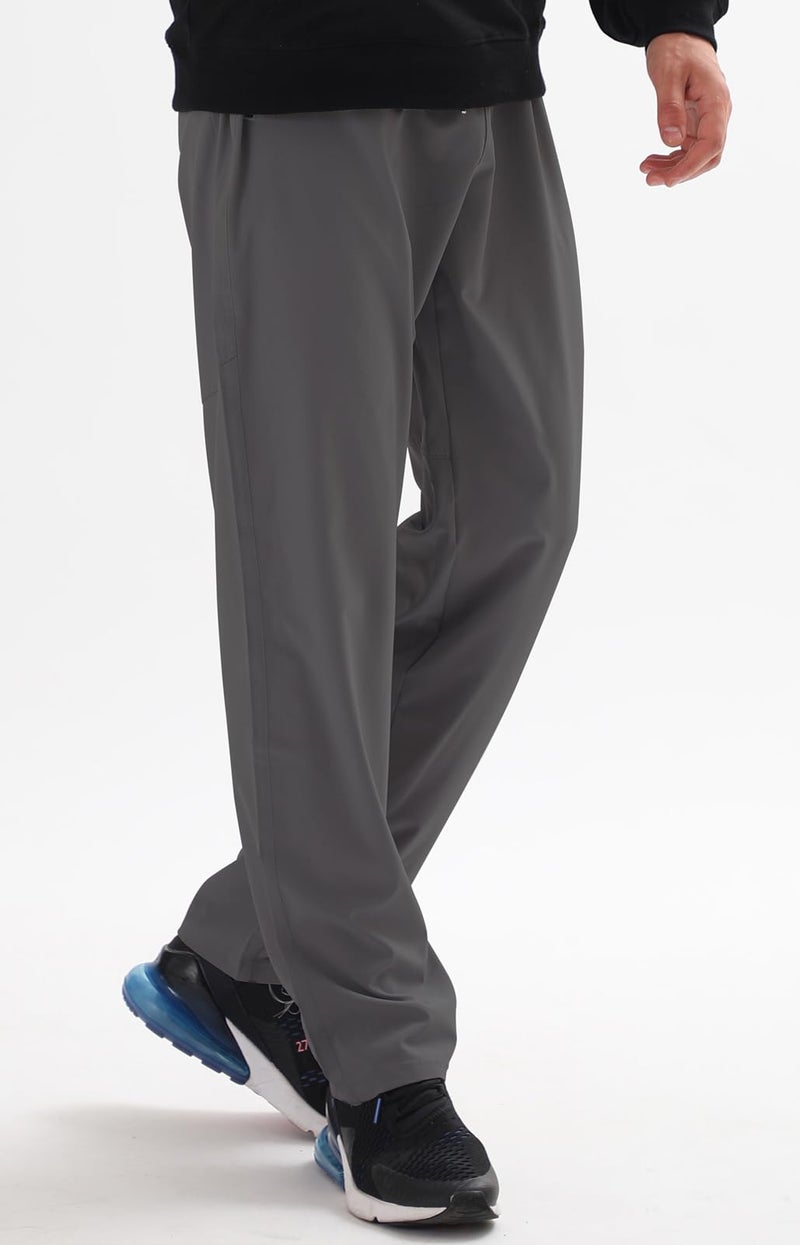 AIRIKE Men's Elastic Waist Hiking Pants Water Resistant Quick-Dry Lightweight Outdoor Sweatpants with Zipper Pockets - Image 2