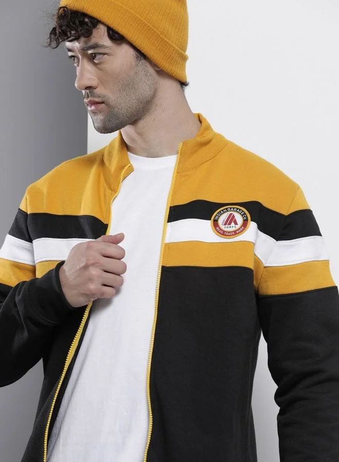 The Indian Garage Co  The Indian Garage Co Men Regular Fit Colourblocked High Neck Full Sleeves Sweatshirt  | Best Price UAE