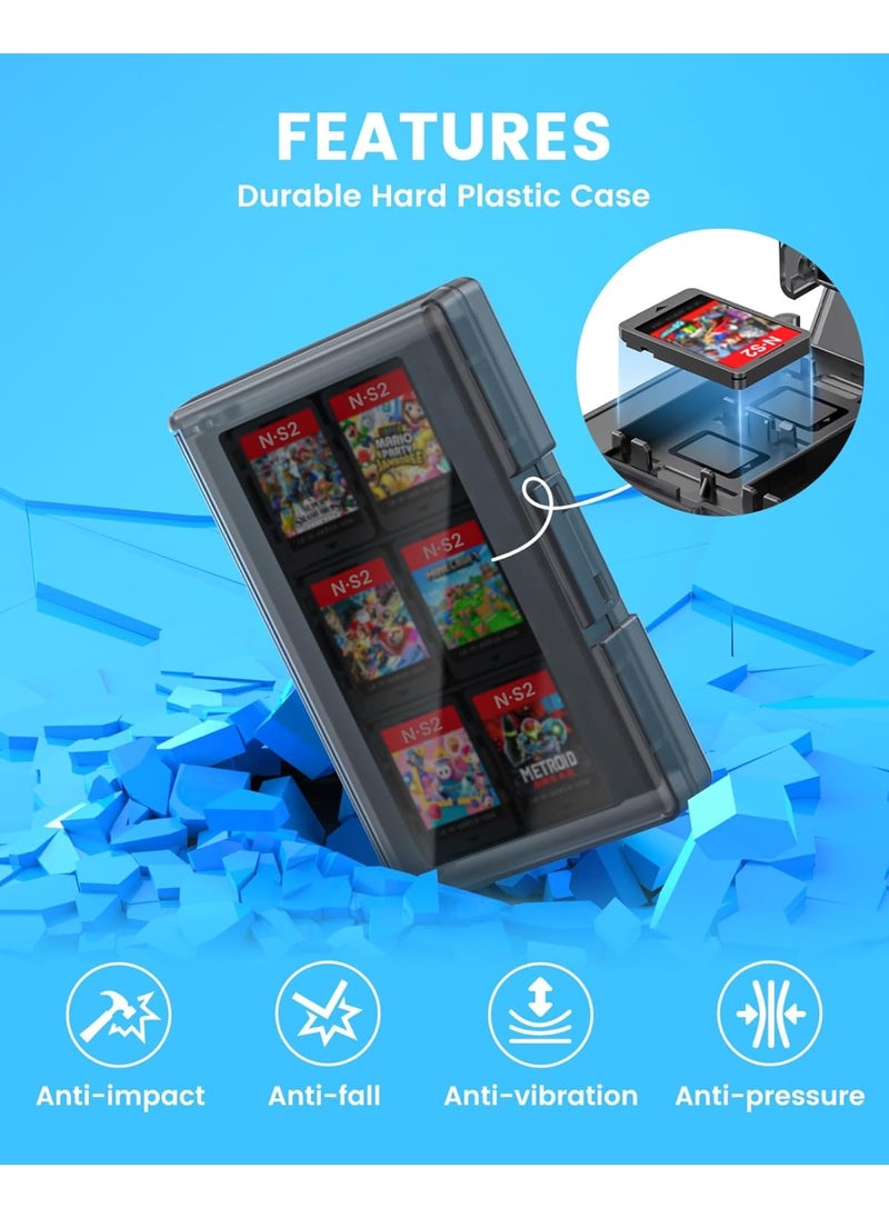 Transnovo 24 Switch 2 Game Card Case Holder Compatible with Nintendo Switch2/Switch/Switch OLED/Lite,24 Cartridge Slots Durable Hard Shell,Compact Travel & Home Storage Organizer,Anti-Crush Plastic Design  - Image 3