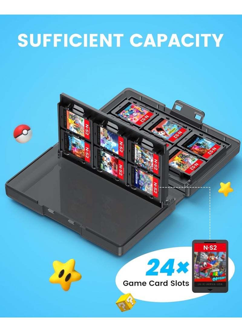 Transnovo 24 Switch 2 Game Card Case Holder Compatible with Nintendo Switch2/Switch/Switch OLED/Lite,24 Cartridge Slots Durable Hard Shell,Compact Travel & Home Storage Organizer,Anti-Crush Plastic Design  - Image 2