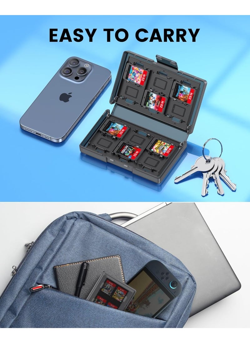 Transnovo 24 Switch 2 Game Card Case Holder Compatible with Nintendo Switch2/Switch/Switch OLED/Lite,24 Cartridge Slots Durable Hard Shell,Compact Travel & Home Storage Organizer,Anti-Crush Plastic Design  - Image 5