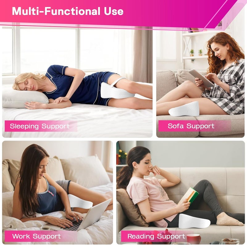 Forcanby Memory Foam Leg Pillow for Side Sleepers - Relax from Sciatica, Back, HIPS, Knees, and Joints - Removable and Washable Cover - Perfect for Pregnancy and Nursing (White-Extra Soft) - Image 5