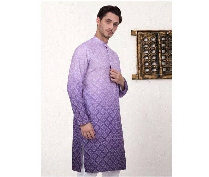 PRASHA MEN's Ombre Pure Cotton Straight Kurta - Image 1