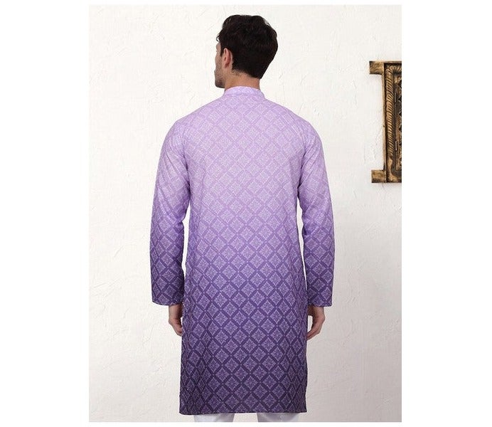 PRASHA MEN's Ombre Pure Cotton Straight Kurta - Image 2