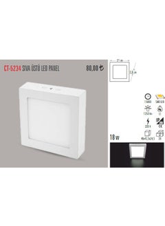 CATA Ct-5234 18W/3200K Alm. S.ü LED Luminaire Square (Daylight) 