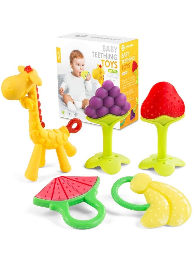 SPERRIC Baby Teething Toys For Newborn (5Pack) Freezer Safe Bpa Free Infant And Toddler Silicone Teethers Soothe Babies Gums Perfect Baby Gift - Image 1