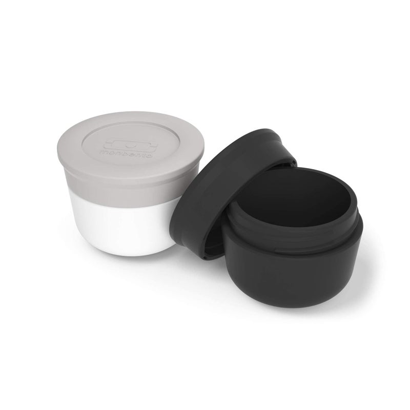 monbento - Lunch Box Sauce Containers MB Temple S Coton/Onyx - Tiny Leak-Proof Containers - Reusables - For Work Lunch Packing - Suitable for Bento Box MB Original & MB Square - Gray & Black - Image 2