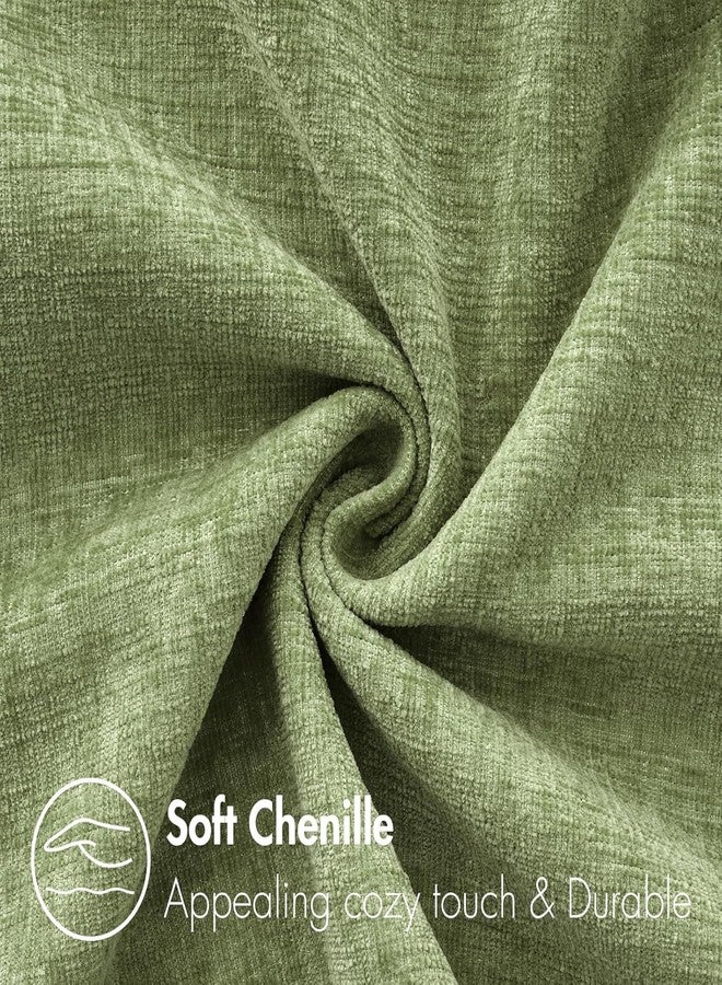 MIULEE Pack of 1 Couch Throw Pillow Covers 14x36 Inch Spring Soft Sage Green Chenille Pillow Covers for Sofa Living Room Solid Dyed Pillow Cases - Image 2