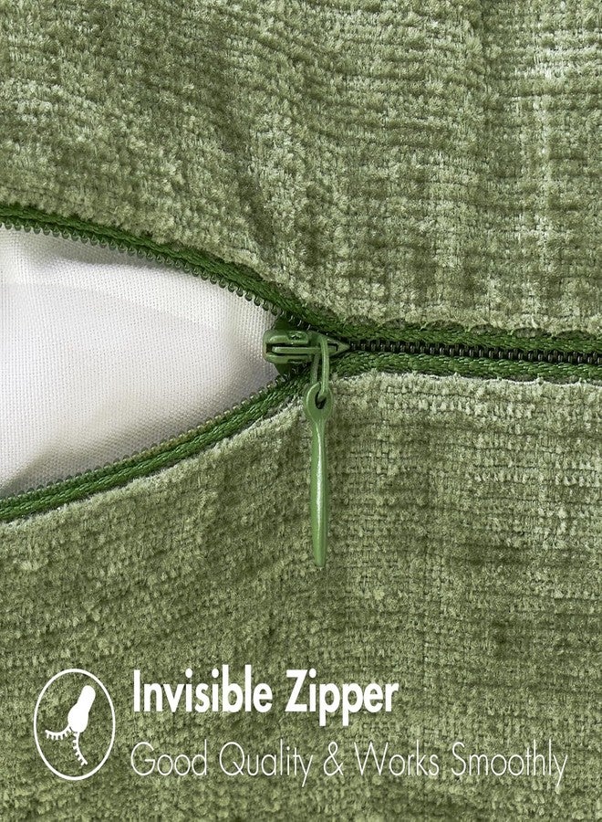 MIULEE Pack of 1 Couch Throw Pillow Covers 14x36 Inch Spring Soft Sage Green Chenille Pillow Covers for Sofa Living Room Solid Dyed Pillow Cases - Image 3