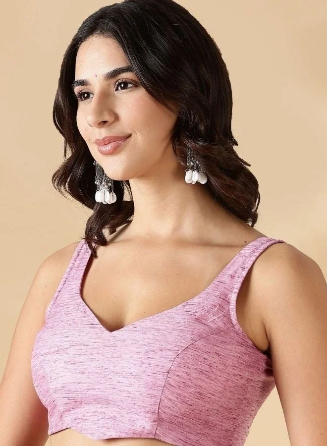 Abhishti Plunge neck Blouse-pink