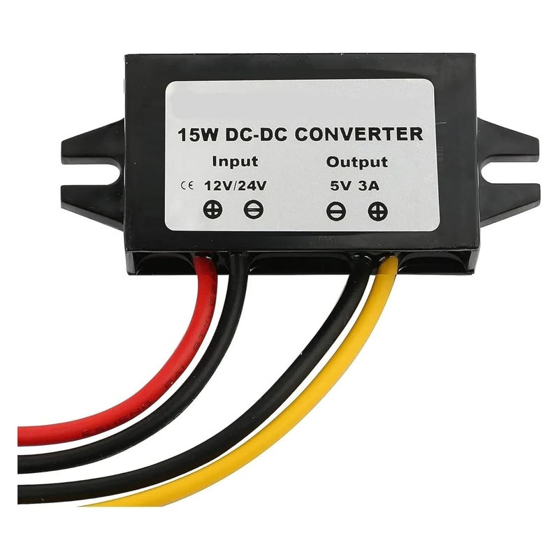 12V 24V To 5V 3A Waterproof Buck Converter Dual USB Type C Car Power Adapter Open Wire - Image 2