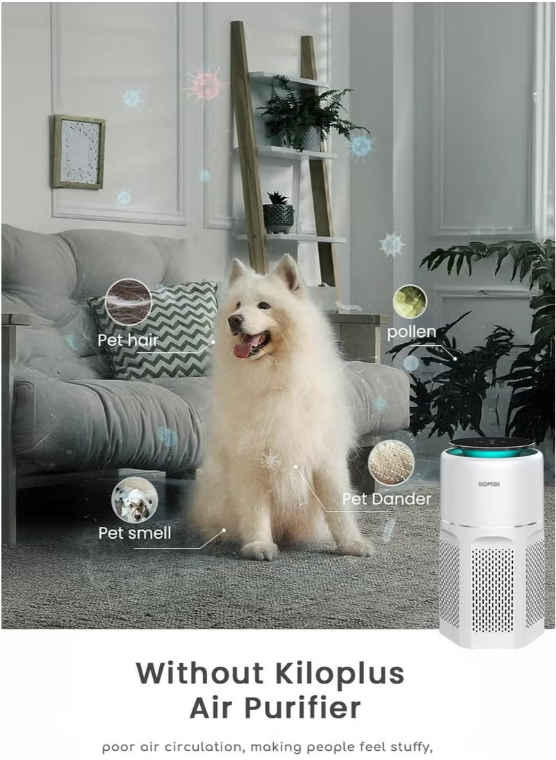 BOMIDI Air Purifier – Home Air Cleaner for Allergies, Pets, Dust, Mold, Smoke, Odor Eliminator, H13 True HEPA Filter, PM2.5 Sensor, WiFi Smart Control, Sleep Mode, Child Lock, 360° Air Circulation, Quiet Operation, AP01 - Image 5