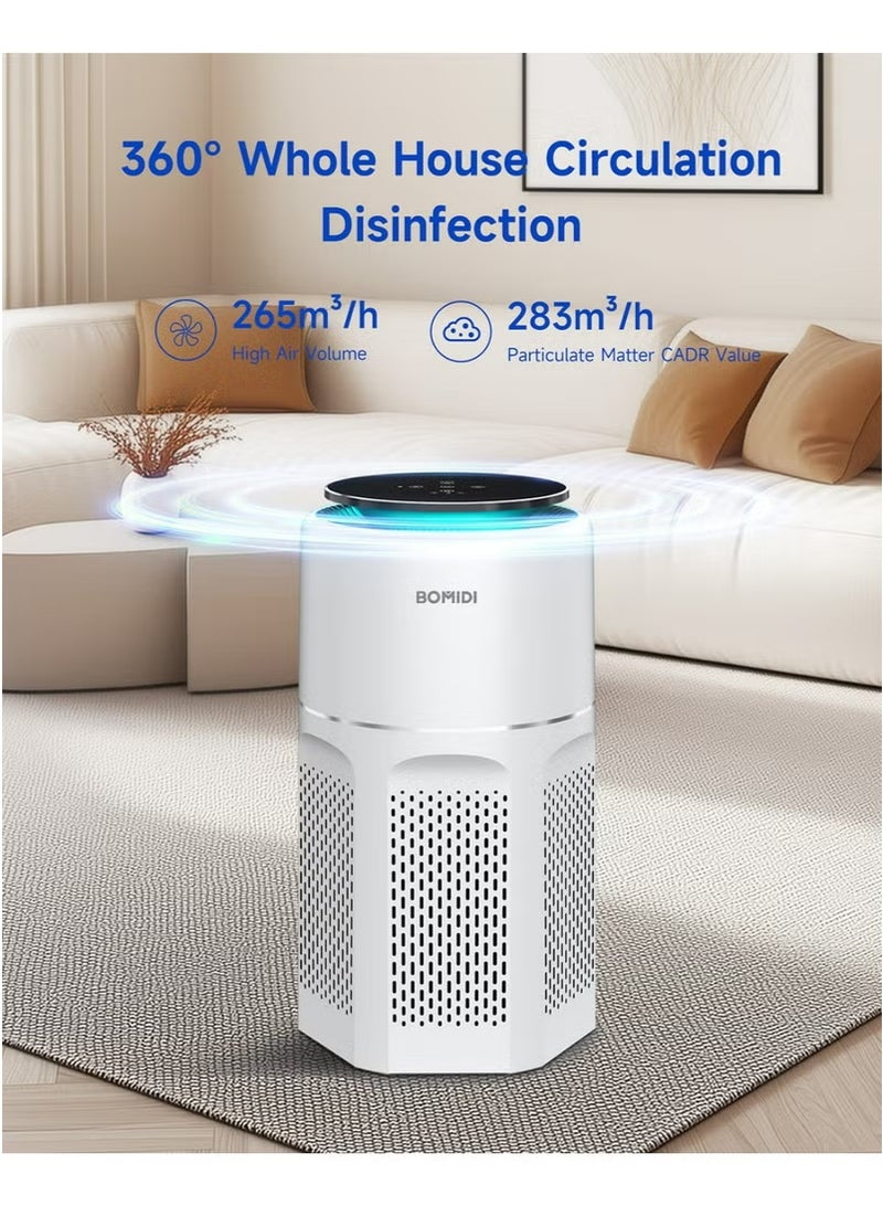BOMIDI Air Purifier – Home Air Cleaner for Allergies, Pets, Dust, Mold, Smoke, Odor Eliminator, H13 True HEPA Filter, PM2.5 Sensor, WiFi Smart Control, Sleep Mode, Child Lock, 360° Air Circulation, Quiet Operation, AP01 - Image 4
