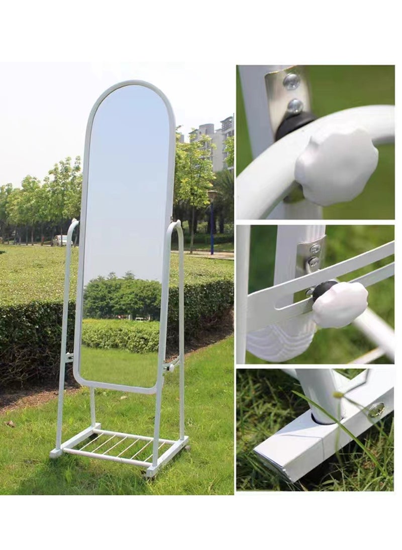 CityRiya-Long - Full Length Mirror, Floor Mirror, 160Cm Full Body Mirror, Standing Dressing Mirror for Hanging or Leaning, Aluminum Frame Wall Mounted Mirror, Makeup Mirror for Bedroom Living Room, White - Image 1