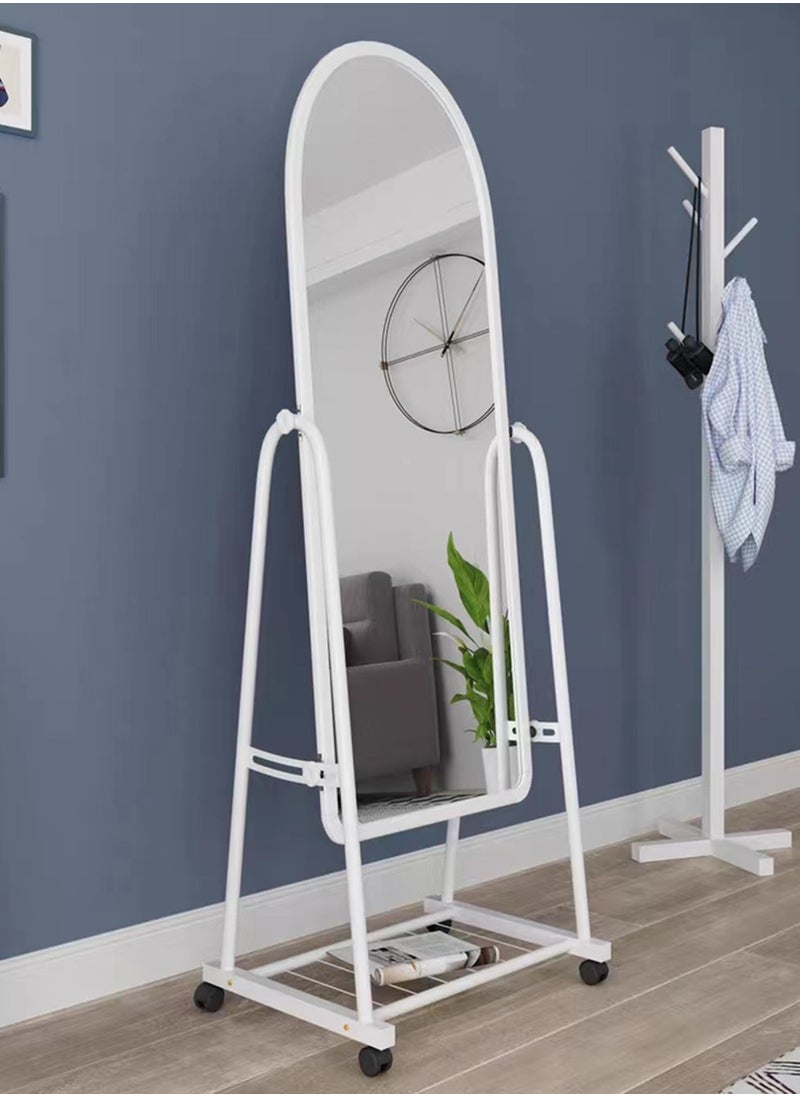 CityRiya-Long - Full Length Mirror, Floor Mirror, 160Cm Full Body Mirror, Standing Dressing Mirror for Hanging or Leaning, Aluminum Frame Wall Mounted Mirror, Makeup Mirror for Bedroom Living Room, White - Image 1