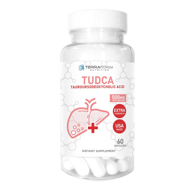 TerraForm Nutrition Pure TUDCA Tauroursodeoxycholic Acid 500mg Per Serving 60 Servings