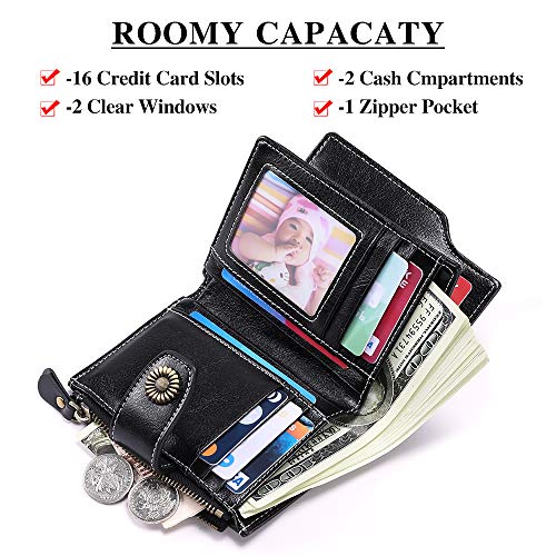 FALAN MULE Small Wallet for Women Leather Bifold Compact Small Womens Wallet with RFID Blocking - Image 2