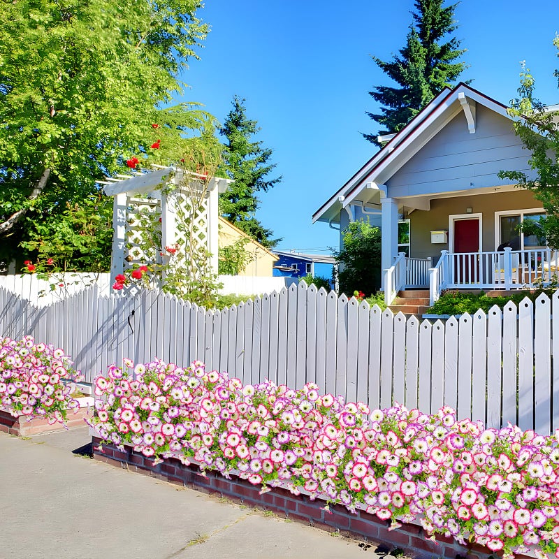 Hrobek Artificial Flowers for Outdoor Spring Summer Decoration, 10 Bundles Fake Plastic Flower Plant, Faux Colorful Silk Morning Glory Eucalyptus for Outside Garden Porch Front Door Decor, Pink White - Image 4