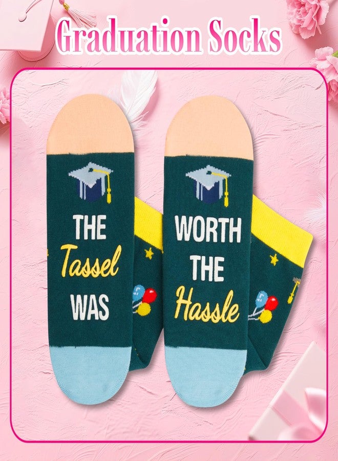 Happy Pop هدايا تخرج هابي بوب 2025 لها - جوارب مع سلسلة مفاتيح للتخرج، تهانينا للخريجات الجامعيات، أفكار هدايا لخريجات الماجستير للنساء - Image 4