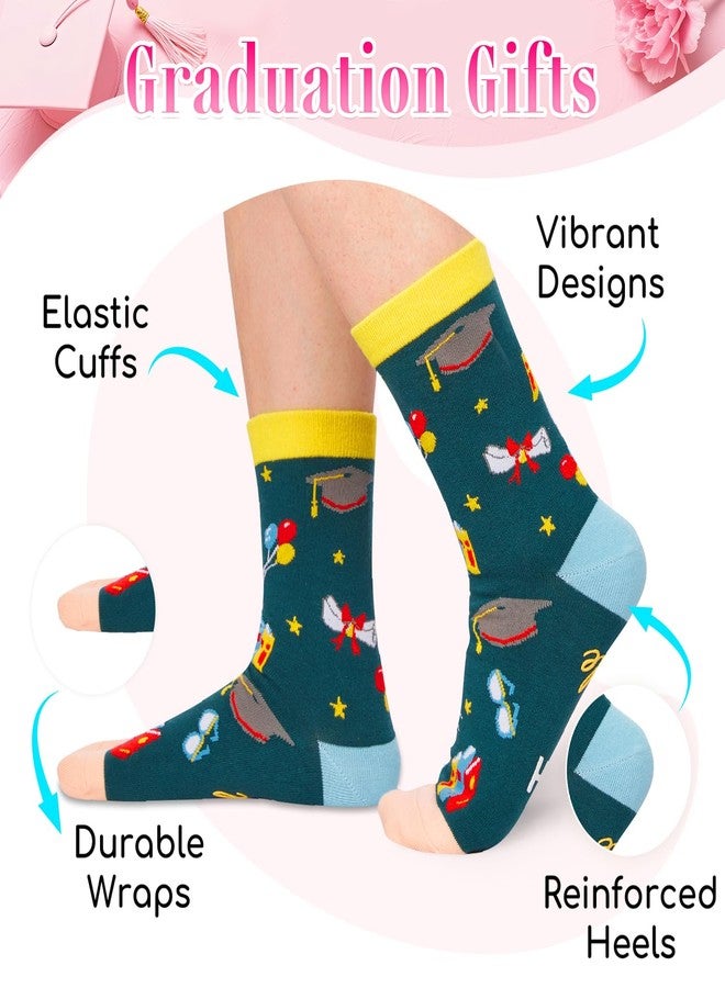 Happy Pop هدايا تخرج هابي بوب 2025 لها - جوارب مع سلسلة مفاتيح للتخرج، تهانينا للخريجات الجامعيات، أفكار هدايا لخريجات الماجستير للنساء - Image 2