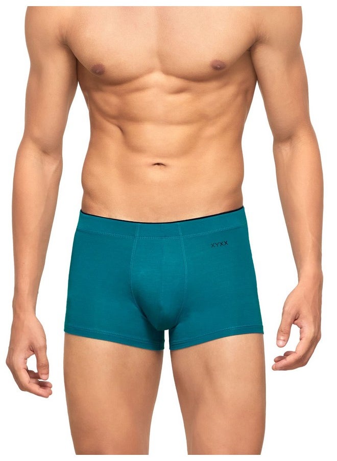 اكس واي اكس اكس - شورت رجالي كلاسيكي مطاطي سادة من XYXX (عبوة من قطعتين) (XYTRNK_R1_2_Maroon+Teal Blue_S) - Image 1