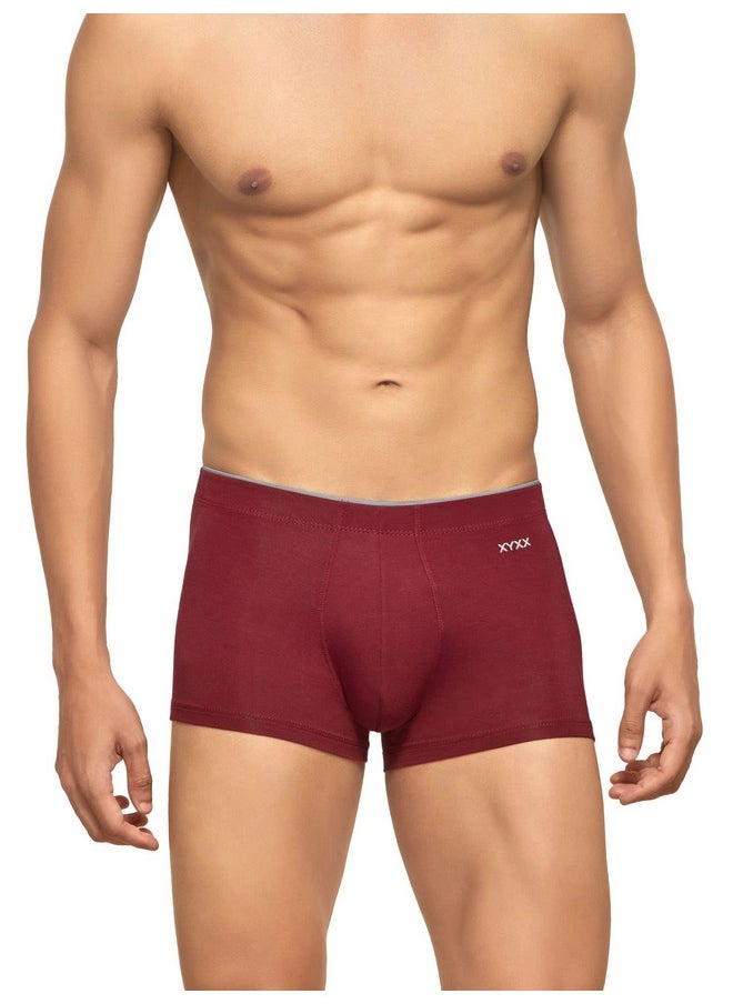 اكس واي اكس اكس - شورت رجالي كلاسيكي مطاطي سادة من XYXX (عبوة من قطعتين) (XYTRNK_R1_2_Maroon+Teal Blue_S) - Image 1