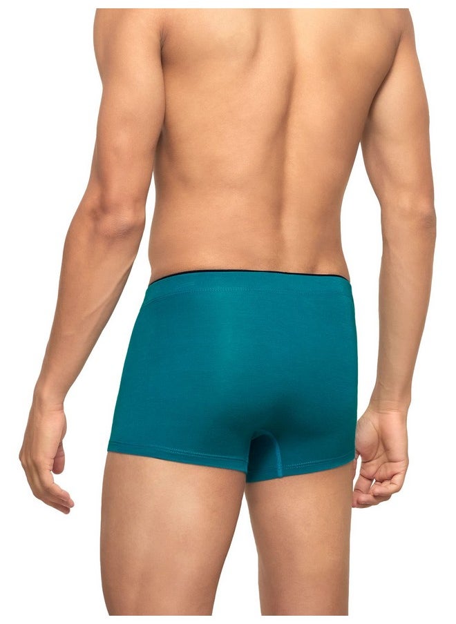 اكس واي اكس اكس - شورت رجالي كلاسيكي مطاطي سادة من XYXX (عبوة من قطعتين) (XYTRNK_R1_2_Maroon+Teal Blue_S) - Image 1
