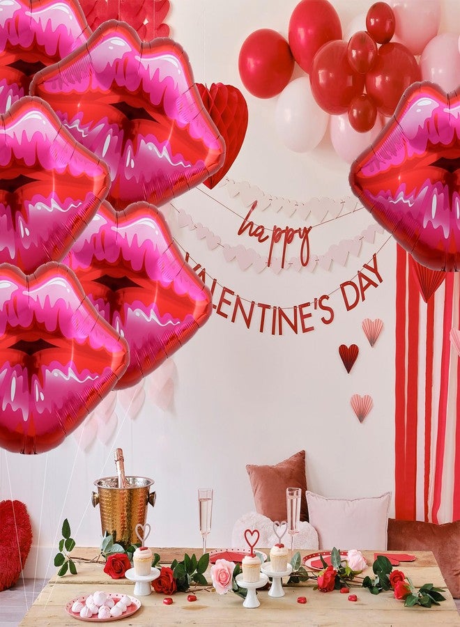 Vuzvuv 10 Packs of Large Pink Huge Red Lips Balloons Heart Ballons for Makeup Themed Party Anniversary Decor, Kiss The Miss Goodbye(30 Inch) - Image 4