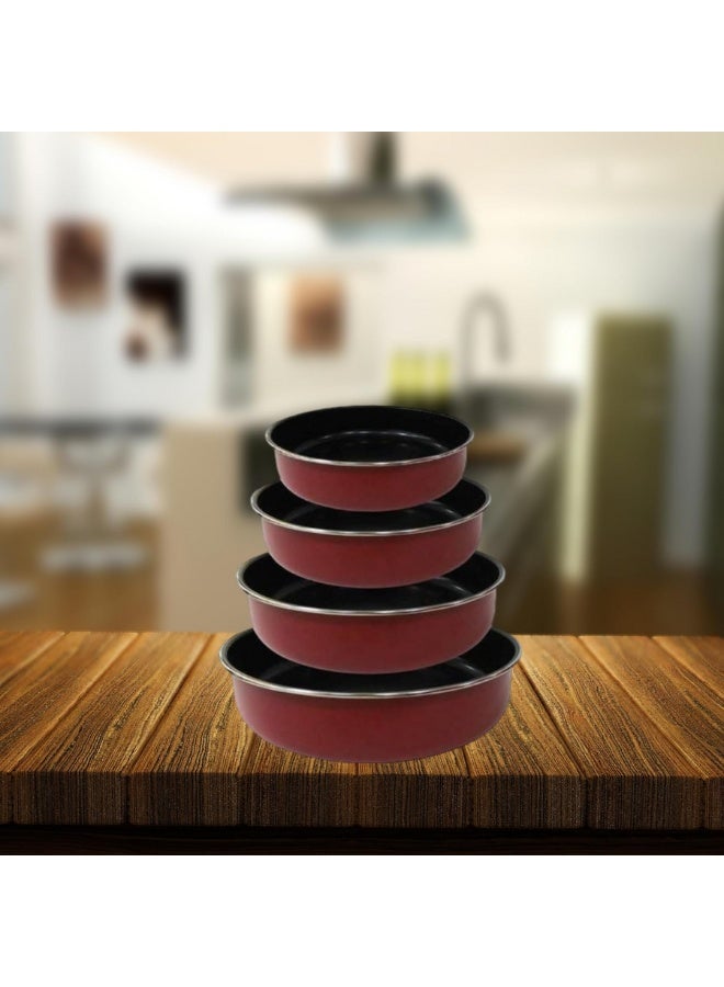 4Pcs Round Oven Trays, Non-Stick Baking Plates, Heavy Duty Carbon Steel Pizza & Cake Pans, (24 X 26 X 30 X 32cm) - Image 4