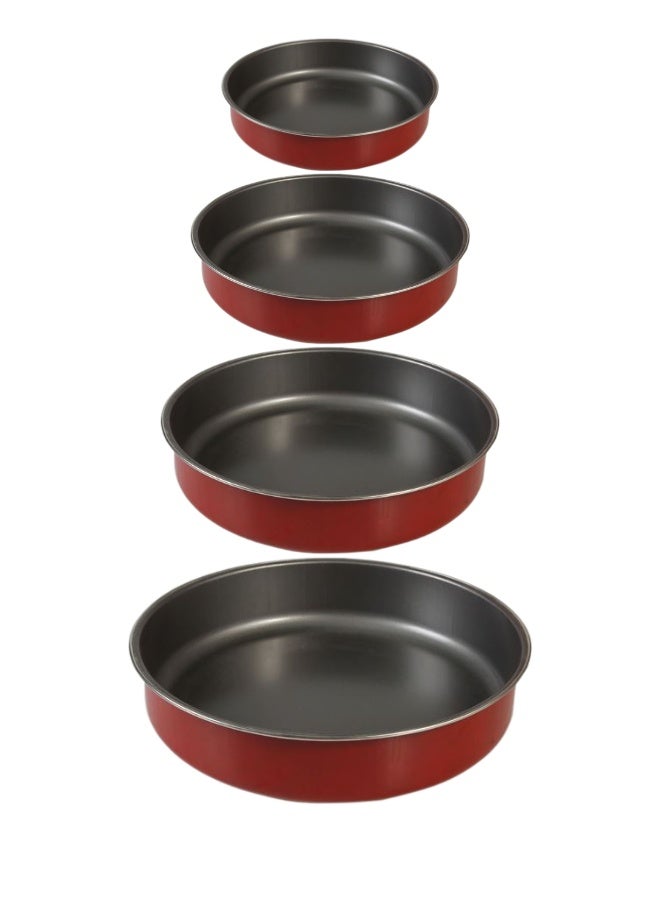 4Pcs Round Oven Trays, Non-Stick Baking Plates, Heavy Duty Carbon Steel Pizza & Cake Pans, (24 X 26 X 30 X 32cm) - Image 2