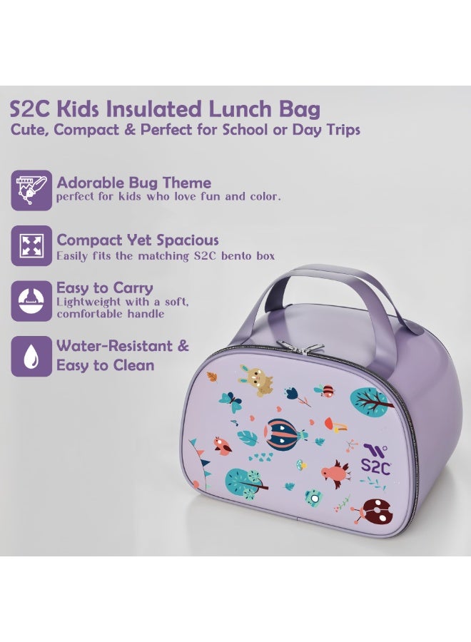 S2C LittleZen Kids Bento Lunch Box – Leak-Proof Compartmented Stainless Steel Lunch Box with Spoon | Microwavable BPA-Free Tray & Anti-Slip Base - Image 3