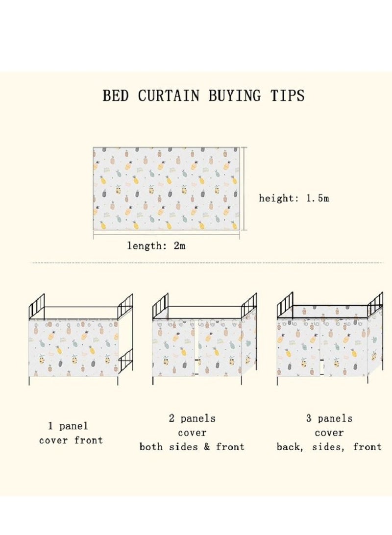 GOLDEN MILLION ستائر قماشية للخصوصية لسرير بطابقين لسكن الطلاب ومساحة السرير للعاملين في المكاتب مقاس 150 × 200 سم - Image 3
