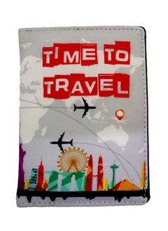 Tediline Passport Holder, Passport Cover - Printed Design, Time to Travel - Travel Wallet for Men and Women, Secure Document Organizer with RFID Protection, Lightweight, Compact Design, Ideal for Travel, Passport Storage, and Luggage Organization  - Image 1