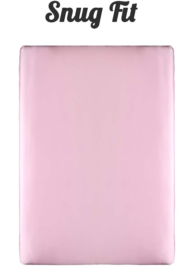 Pro Goleem Pro Goleem Satin Pack n Play Playard Sheet Great for Baby Hair Soft Silk Feeling 27x39 Inch Fitted Portable Mini Crib Sheet Playard Mattress Cover for Girls Pink  - Image 5