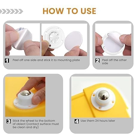 Coziess Caster Wheel Self Adhesive Caster Wheel 360 Swivel Wheels for Furniture Small Appliance DIY Modification Moving Table Heavy Duty Caster Wheels 200Kg Loading Capacity White 8 - Image 3