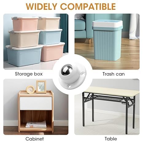 Coziess Caster Wheel Self Adhesive Caster Wheel 360 Swivel Wheels for Furniture Small Appliance DIY Modification Moving Table Heavy Duty Caster Wheels 200Kg Loading Capacity White 8 - Image 5