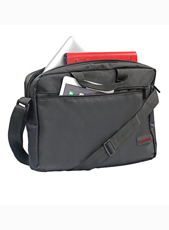 PROMATE Premium Lightweight Messenger Bag for Laptops up to 15.6” with Front Storage Zipper Black - Image 1