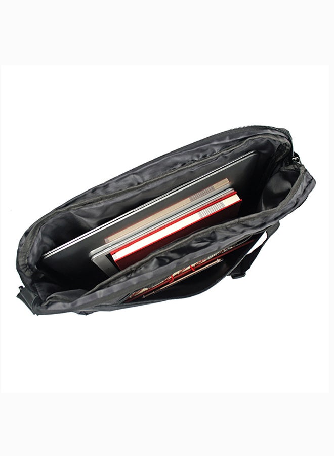PROMATE Premium Lightweight Messenger Bag for Laptops up to 15.6” with Front Storage Zipper Black - Image 4